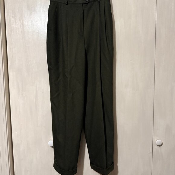 Ralph Lauren Wool Slacks Pants Dark Green - Picture 7 of 8
